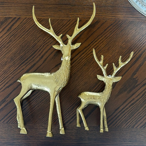 Christmas Gold Metal Deer set new - Picture 5 of 14